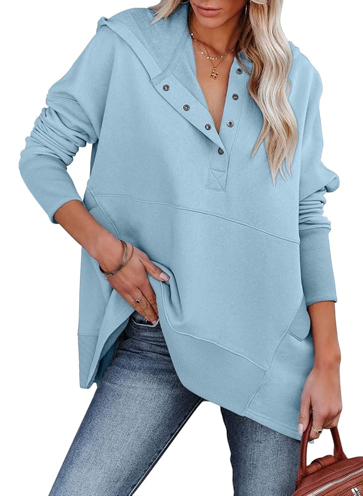 onlypuff Sweatshirt for Women V Neck Pullover Hoodies Teen